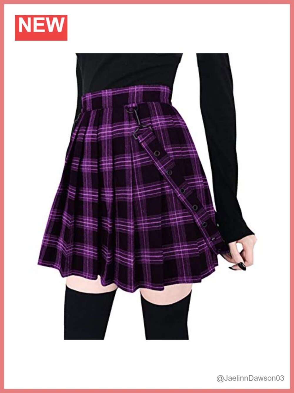 Pleated Mini Skirt A-Line High Rise Side Zip Removable Suspenders